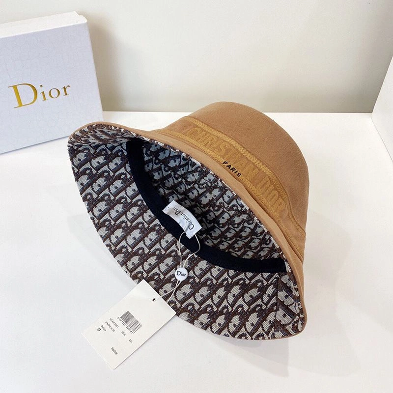 Christian Dior Bucket Hat Oblique Motif Denim Khaki TopPick 9600 - Image 3