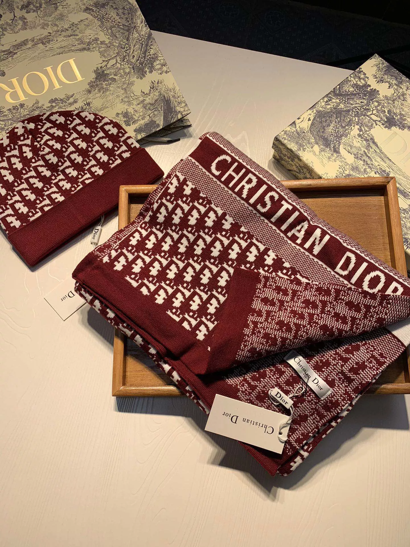 Christian Dior Hat and Scarf Set TopPick 8946
