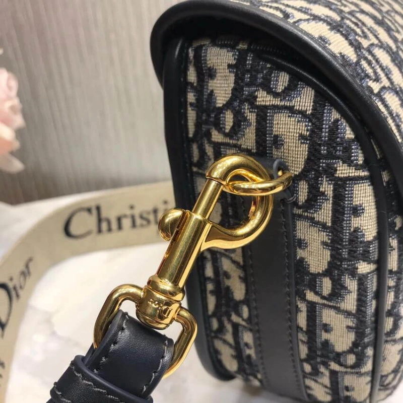 'Christia Christian Dior Large Bobby Bag Blue Oblique Jacquard - Image 5