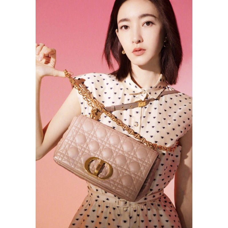 The bag m Christian Dior Medium Caro Bag Warm Taupe Supple Cannage Calfskin - Image 6