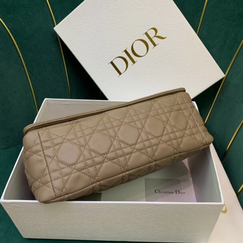 The bag m Christian Dior Medium Caro Bag Warm Taupe Supple Cannage Calfskin - Image 10