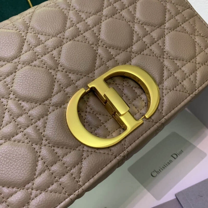 The bag m Christian Dior Medium Caro Bag Warm Taupe Supple Cannage Calfskin - Image 11