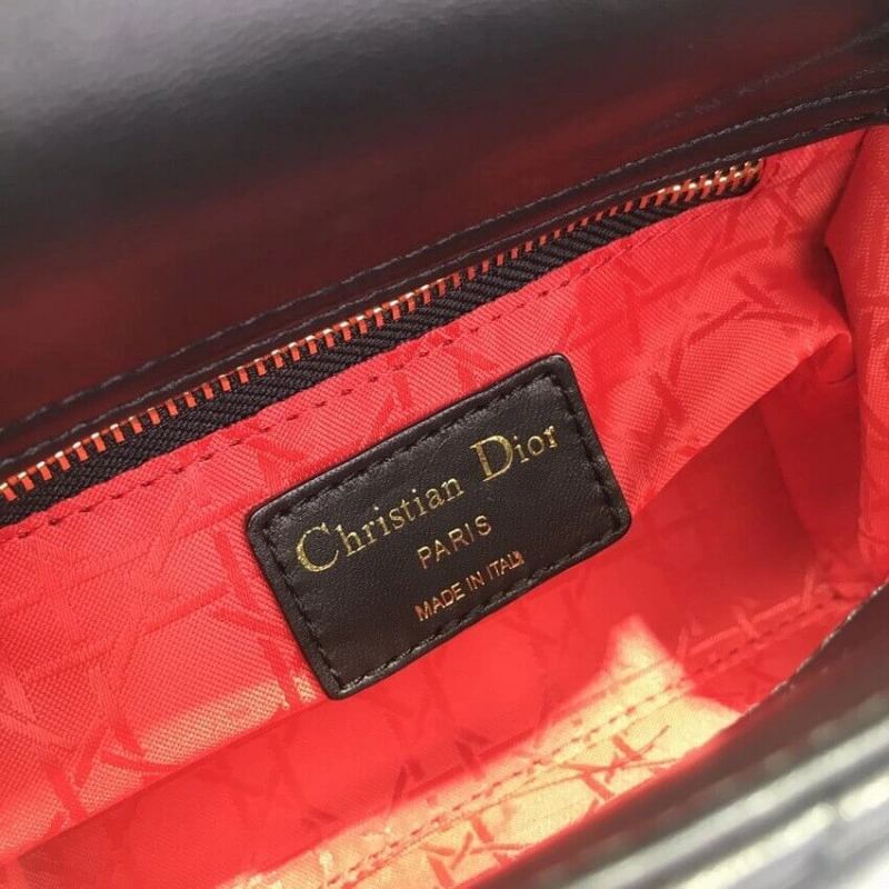 Removable Christian Dior Mini Lady Dior Bag Black Cannage Lambskin - Image 8