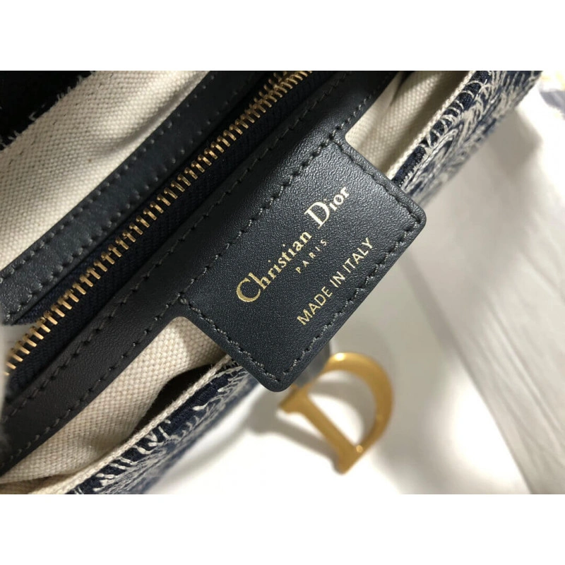 Maria Graz Christian Dior Saddle Bag Blue Toile de Jouy Reverse Jacquard - Image 10