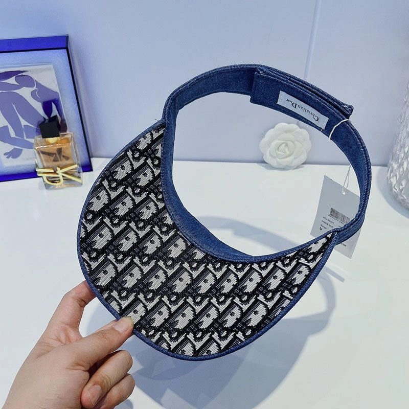 Christian Dior Visor D-Oblique Motif Denim Navy Blue DailyWear 6719 - Image 3