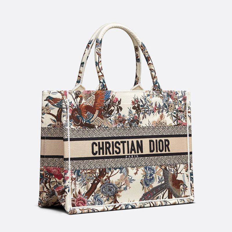 Comfortable 2471 Dior Book Tote In Jardin d'Hiver Motif Canvas White - Image 3