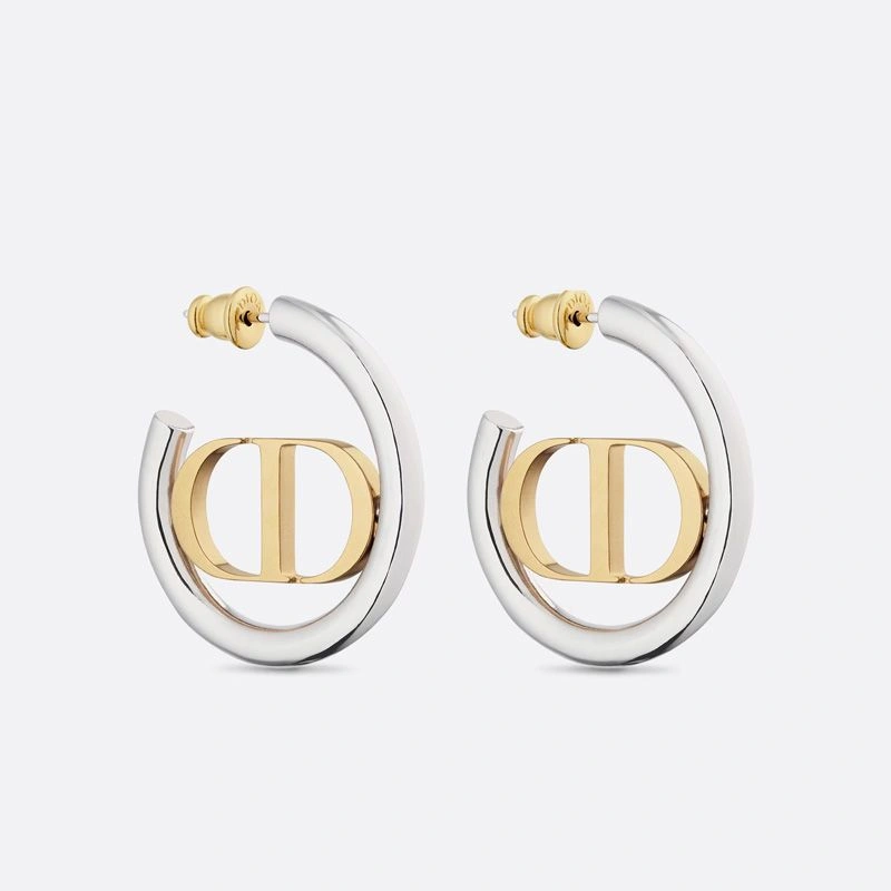 Dior 30 Montaigne Earrings Metal Gold Silver Trendy 8588 - Image 3