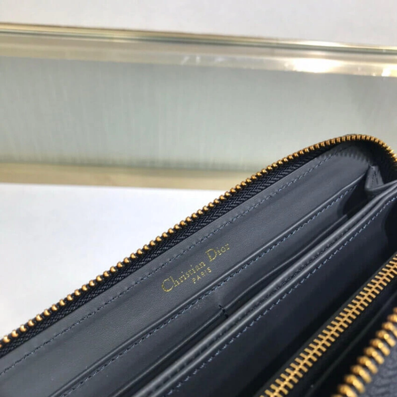 Blue Dior Dior 30 Montaigne Wallet Blue Oblique Jacquard - Image 10