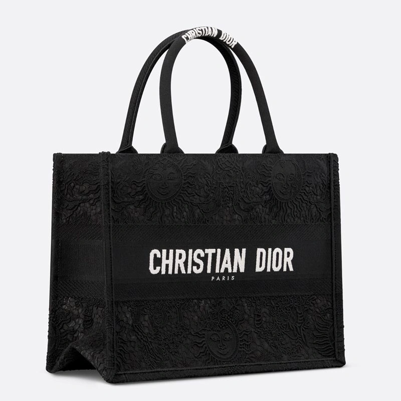 Dior Book Tote In Toile de Jouy Soleil Motif Macrame Black Affordable 953 - Image 3