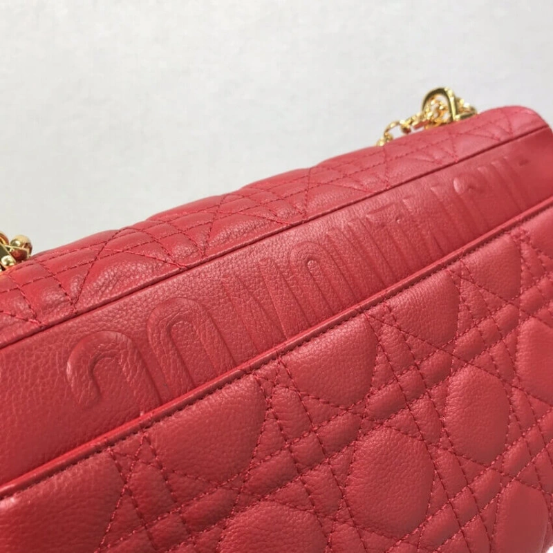 Can be ca Dior Large Caro Bag Red Supple Cannage Calfskin - Image 3