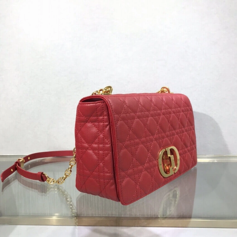 Can be ca Dior Large Caro Bag Red Supple Cannage Calfskin - Image 4