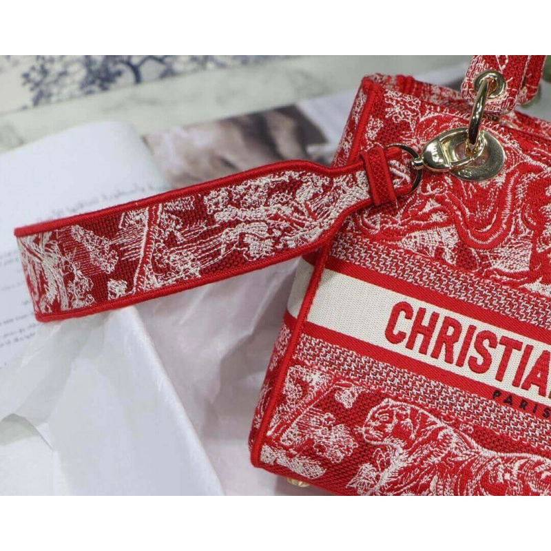 Dust bag Dior Medium Lady D-Lite Bag Raspberry Toile de Jouy Reverse Embroidery - Image 13