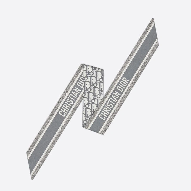 Dior Mitzah Twill Oblique Motif Silk Grey SmartChoice 9963 - Image 3