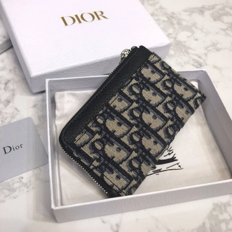 Dior Oblique Coin Pouch Blue - Image 3