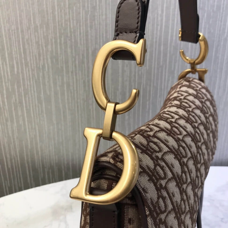 Magnetic Dior Saddle Bag Burgundy Oblique Jacquard - Image 5