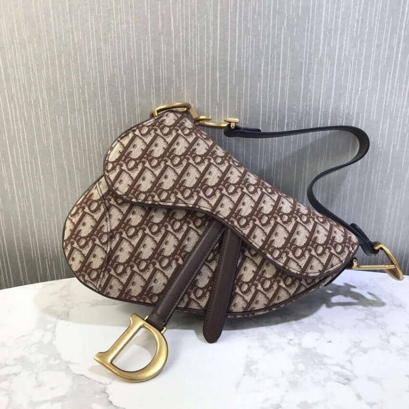 Magnetic Dior Saddle Bag Burgundy Oblique Jacquard - Image 6