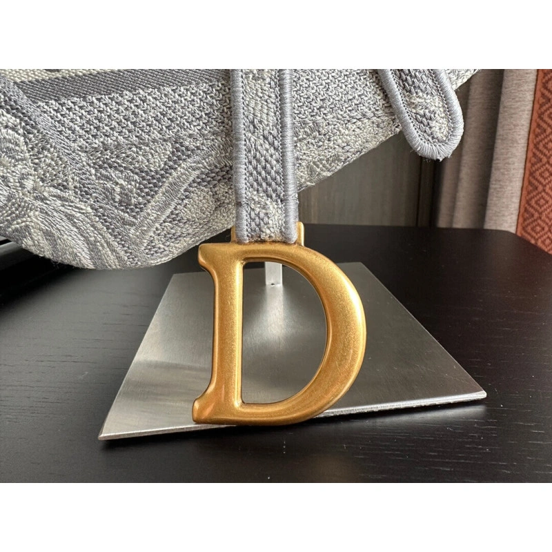 Maria Graz Dior Saddle Bag Grey Toile de Jouy Embroidery - Image 6