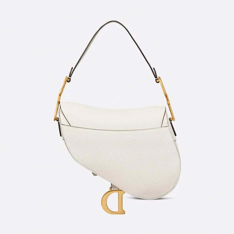 Dior Saddle Bag with Strap In Grained Calfskin White WellDesigned 4494 - Image 3