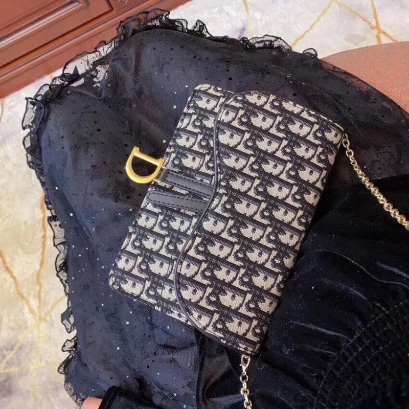 22 x 14.5 Dior Saddle Pouch Blue Oblique Jacquard - Image 3