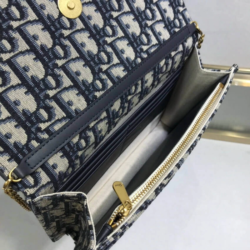22 x 14.5 Dior Saddle Pouch Blue Oblique Jacquard - Image 12