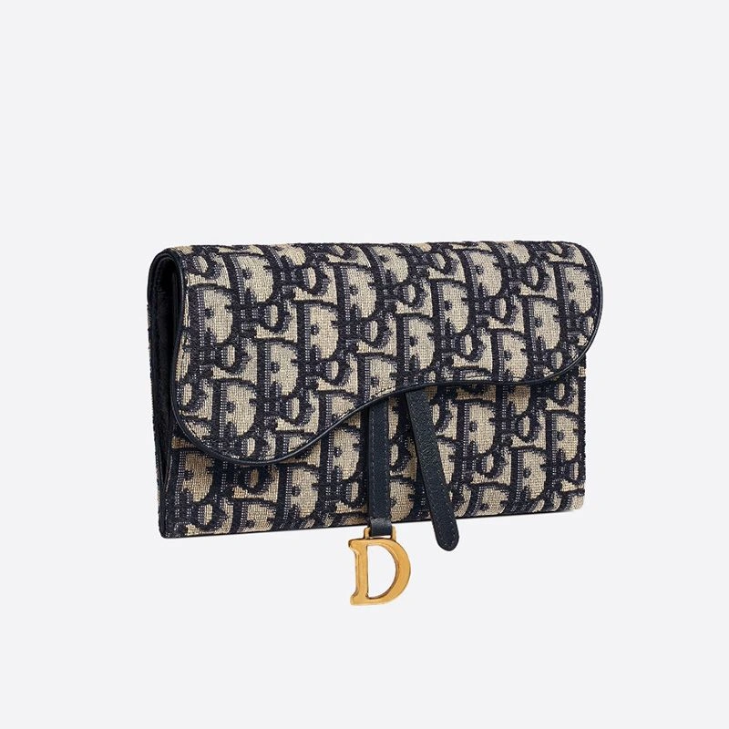 Dior Saddle Wallet In Oblique Motif Canvas Blue Popular 5592 - Image 3