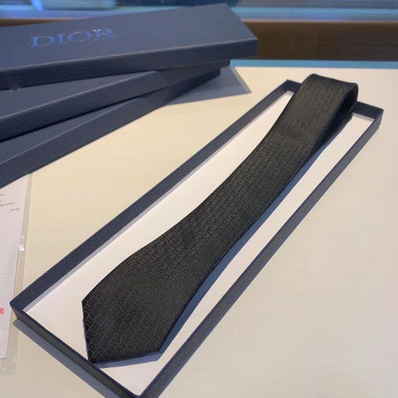 Dior Tie Oblique Motif Silk Black GoodFit 6677 - Image 3