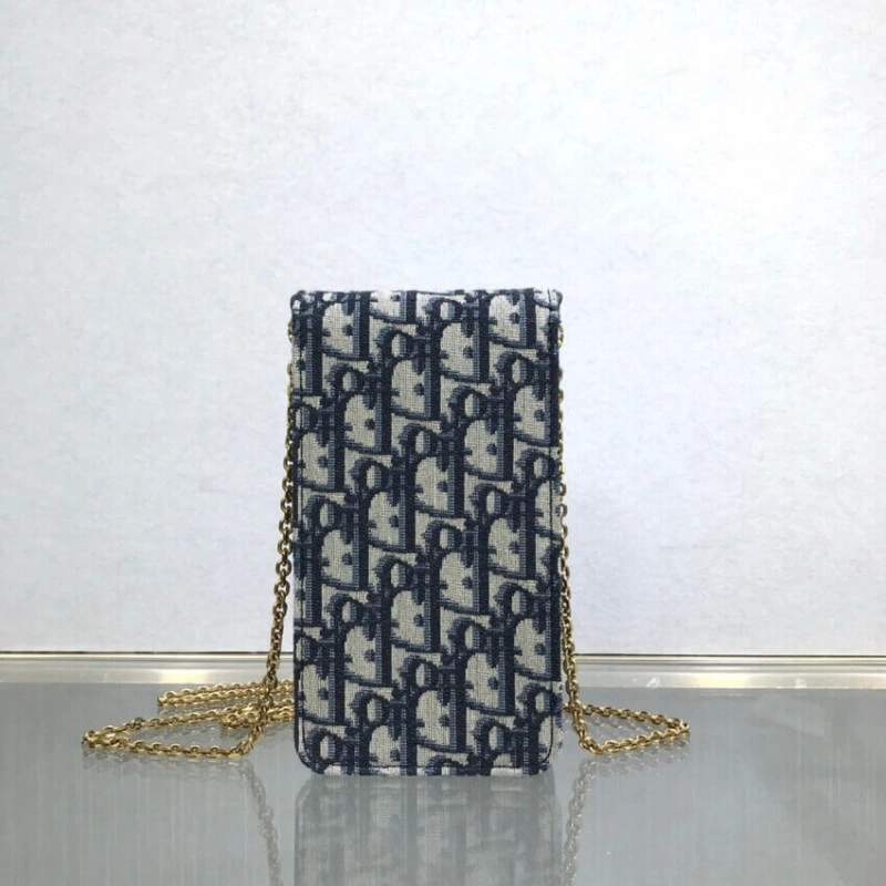 Removable Dior Vertical Saddle Pouch Blue Oblique Jacquard - Image 8