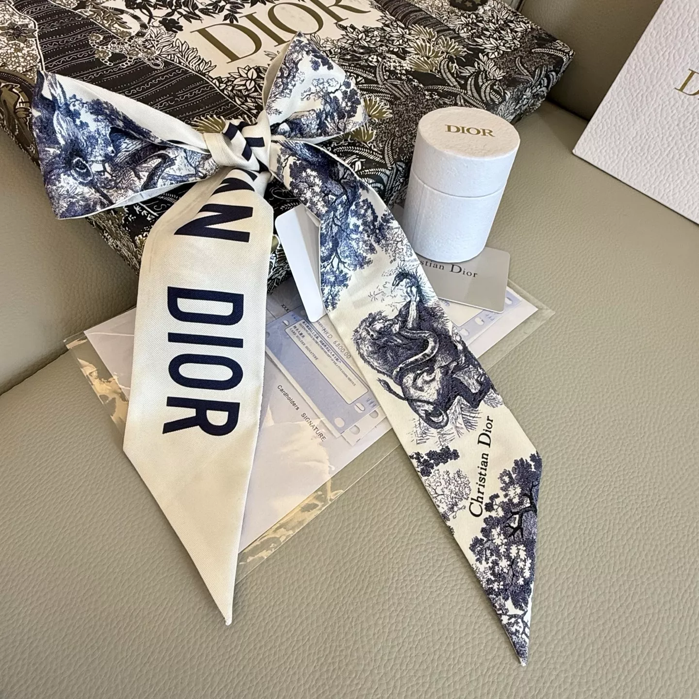 Elegant 9780 Christian Dior Silk Scarf - Image 3