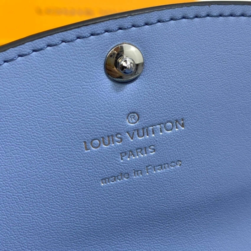 Press stu Louis Vuitton Coin Purse in Blue Gradient Mahina Perforated Leather - Image 8