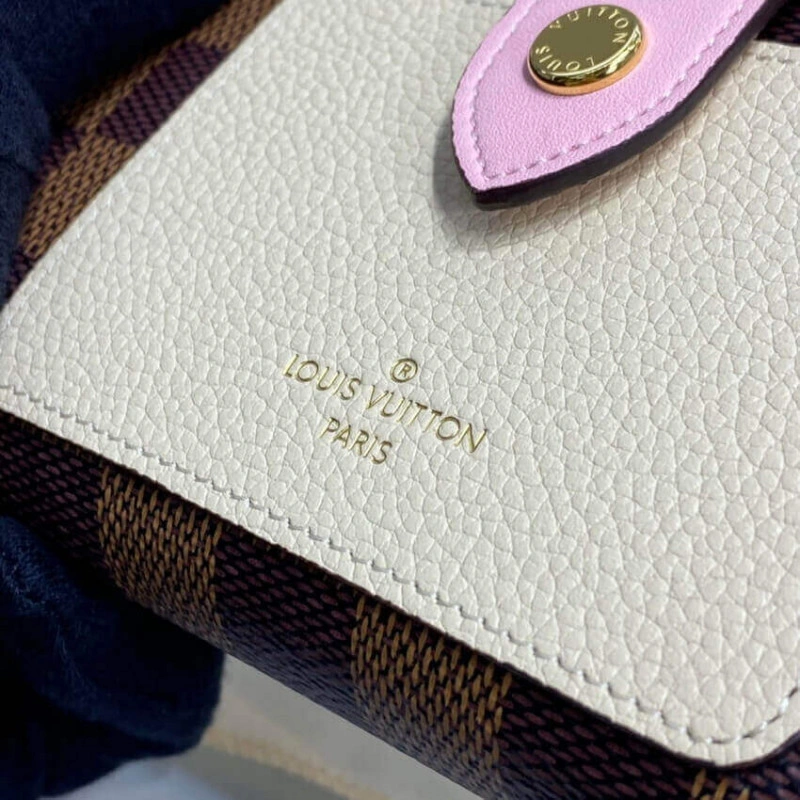 Cowhidele Louis Vuitton Damier Ebene Juliette Wallet Creme - Image 6