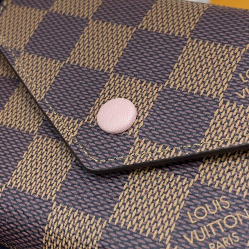 Grained c Louis Vuitton Damier Ebene Victorine Wallet Pink - Image 6