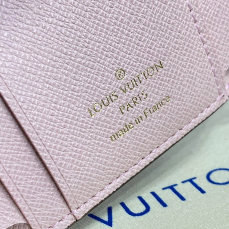 Zipped co Louis Vuitton Damier Ebene Zoe Wallet Pink - Image 9