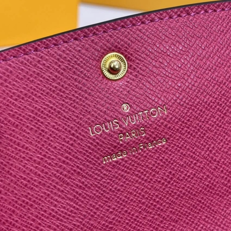 1 zipped Louis Vuitton Monogram Canvas Emilie Wallet Watermelon Red - Image 10