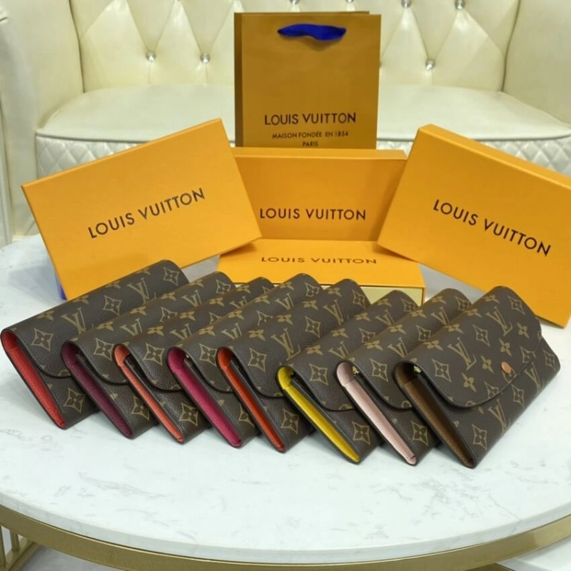 1 zipped Louis Vuitton Monogram Canvas Emilie Wallet Watermelon Red - Image 11