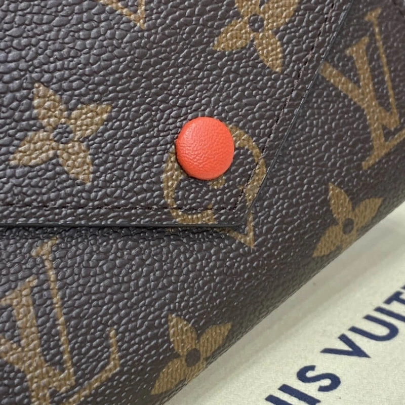 Grained c Louis Vuitton Monogram Canvas Victorine Wallet Watermelon Red - Image 5