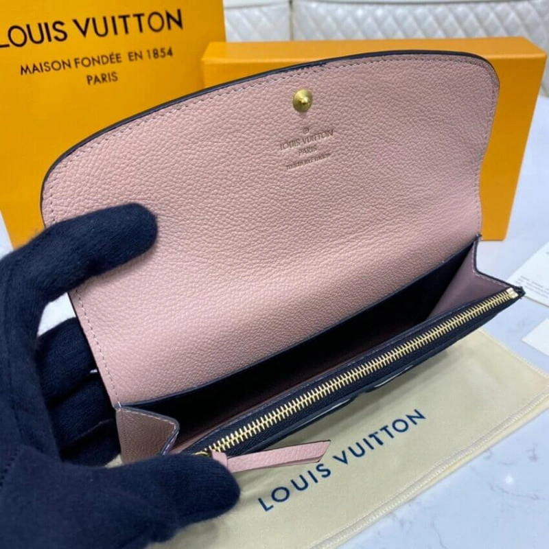 Goldcolor Louis Vuitton Monogram Empreinte Emilie Wallet Black - Image 9