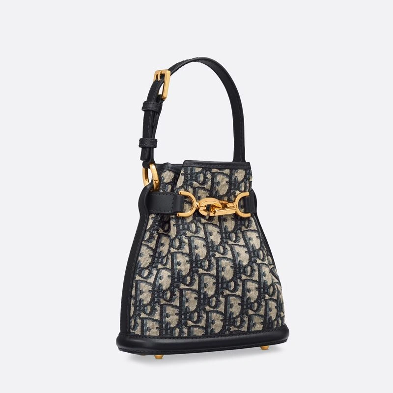 Small C'est Dior Bag In Oblique Motif Canvas Blue Trendy 9530 - Image 3