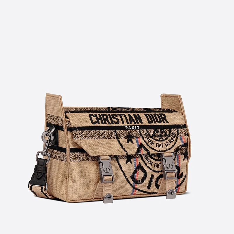 Small Diorcamp Messenger In Jute Motif Canvas Beige Trendy 1838 - Image 3
