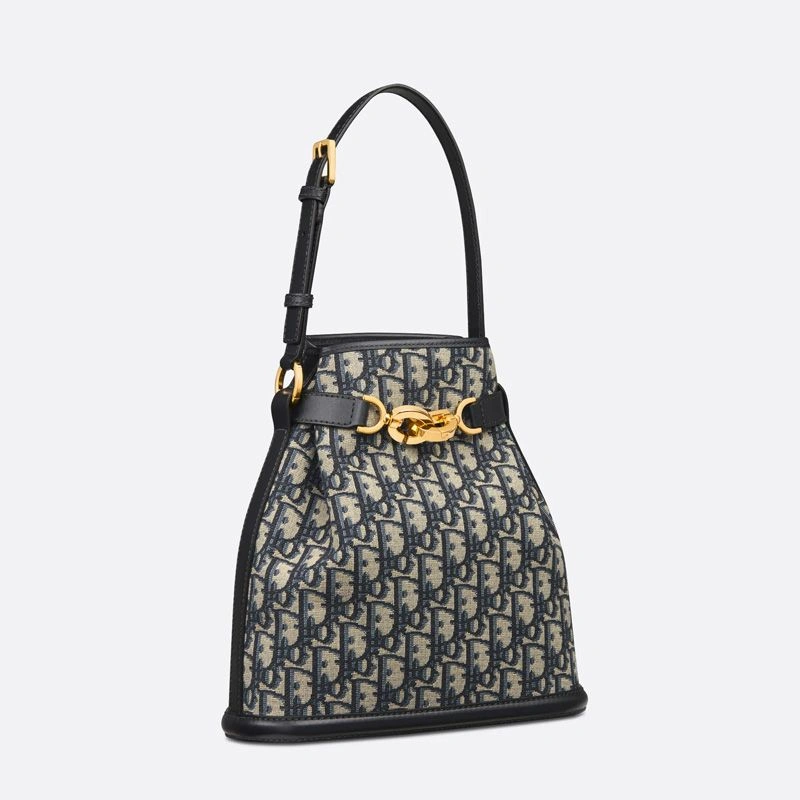 Trendy 589 Medium C'est Dior Bag In Oblique Motif Canvas Blue - Image 3