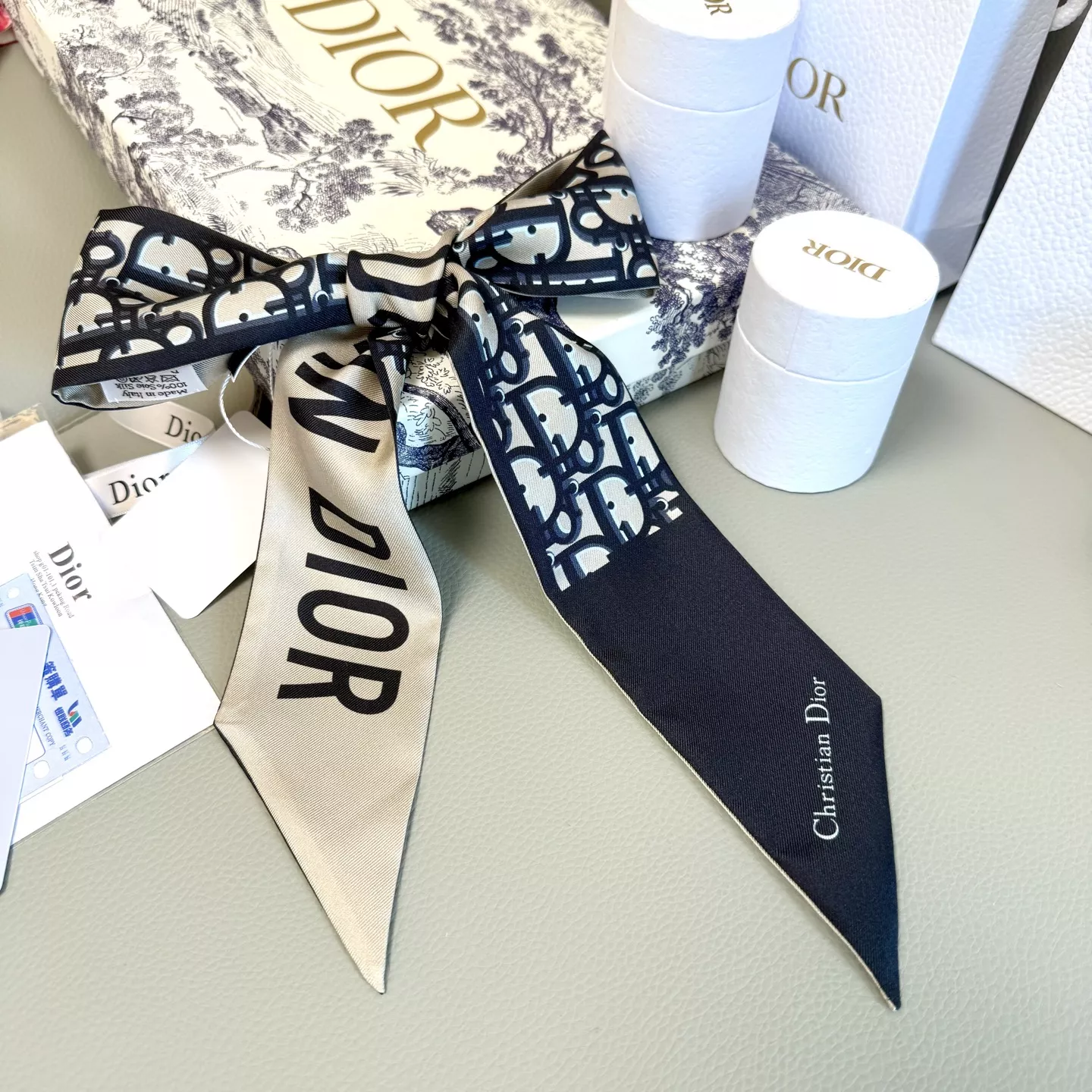 Unique 9755 Christian Dior Silk Scarf - Image 3