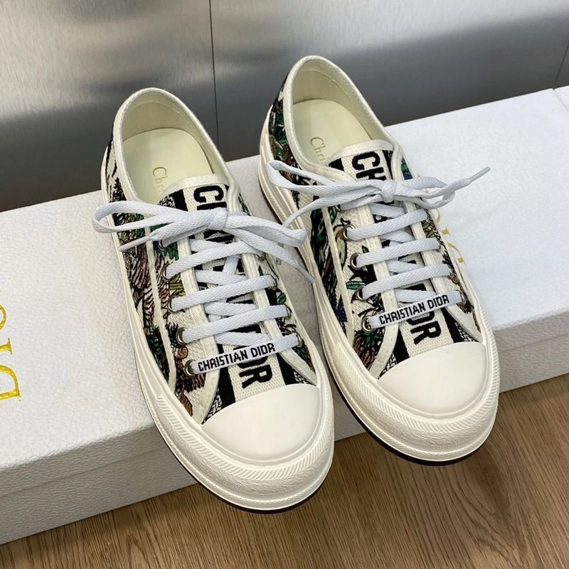 Walk'n'Dior Platform Sneakers Unisex Etoile de Voyage Motif Canvas Multicolor BestValue 8350 - Image 3