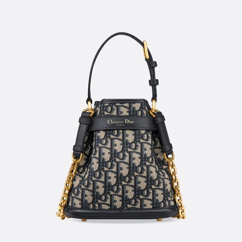 Small C'est Dior Bag Oblique Motif Canvas Blue - Image 3