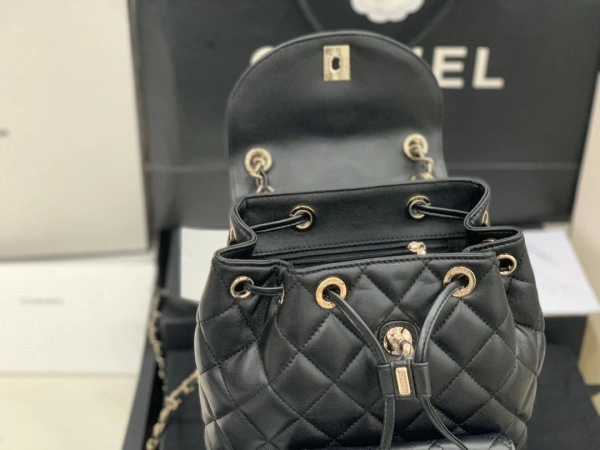 WellDesigned CHANEL BACKPACK IN LAMBSKIN WITH GOLD HARDWARE 155 - Image 8