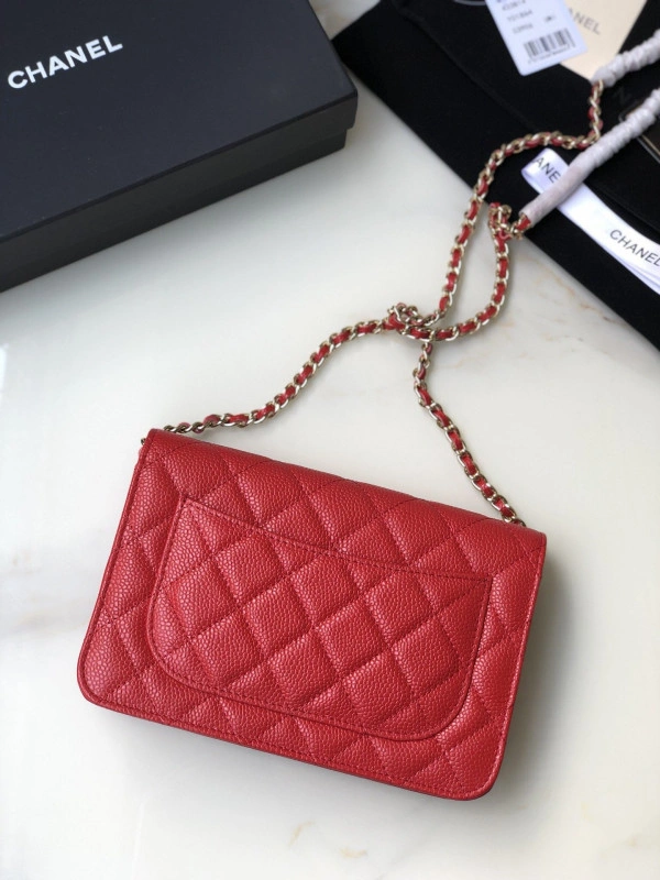 Comfortable CHANEL CHAIN WALLET CAVIAR WITH GOLD HARDWARE 714 - Image 6