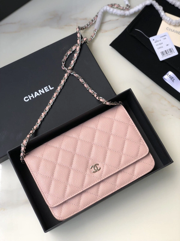 CHANEL CHAIN WALLET CAVIAR WITH SILVER HARDWARE HighQuality 716 - Image 3