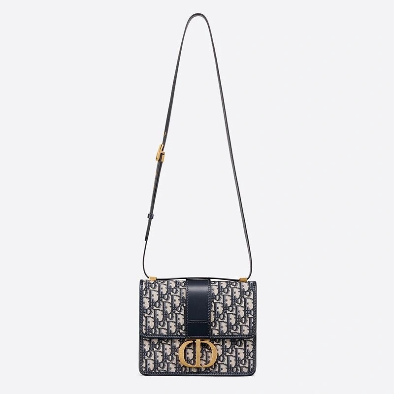 Dior 30 Montaigne Bag Oblique Motif Canvas Blue - Image 5