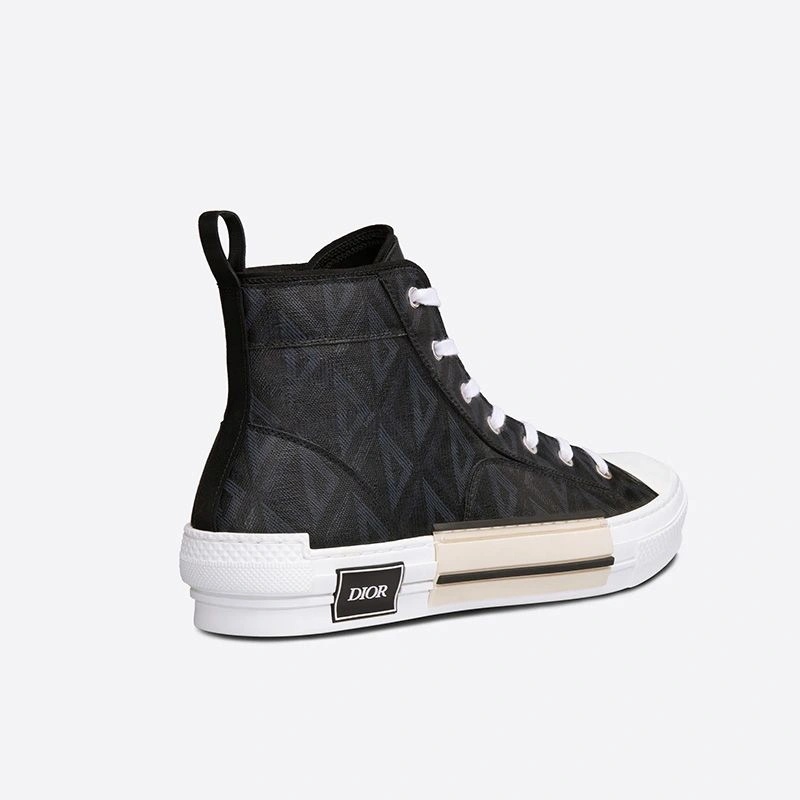 Dior B23 High-Top Sneakers Unisex CD Diamond Motif Canvas Black - Image 3