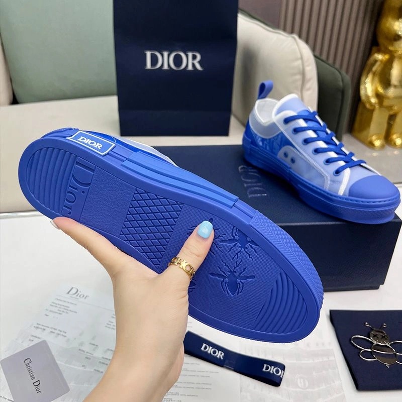 Dior B23 Sneakers Unisex Oblique Motif Canvas Blue - Image 4