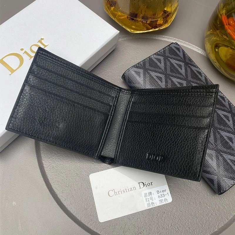 Dior Bi-Fold Card Holder CD Diamond Motif Canvas Black - Image 3