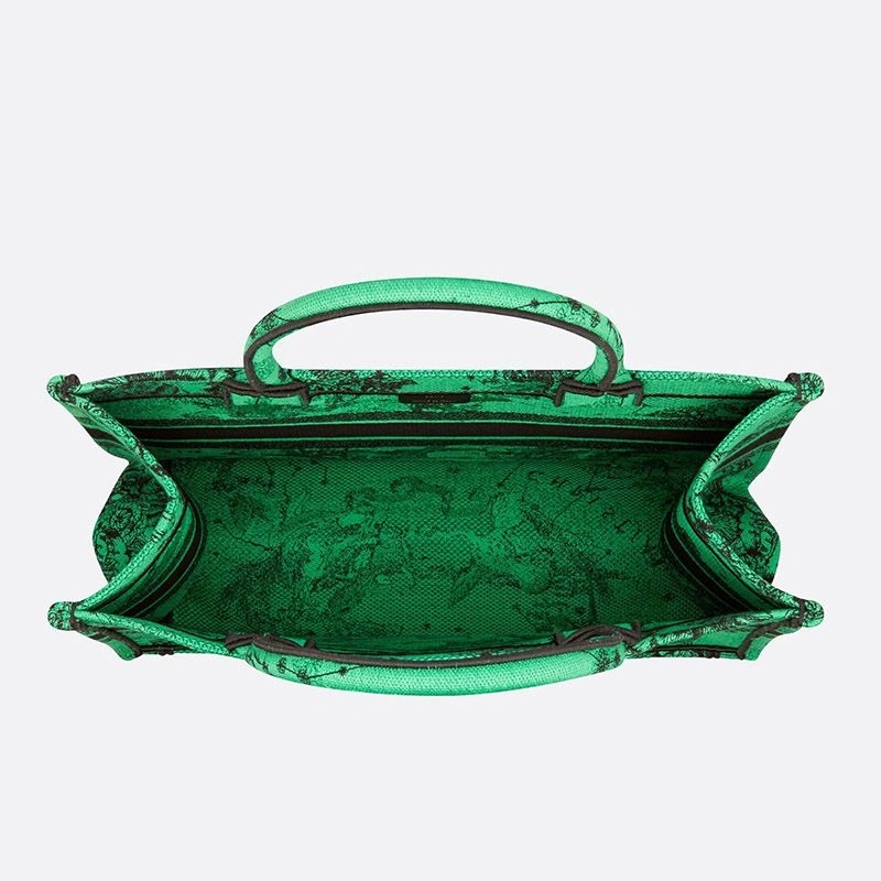 Dior Book Tote Toile de Jouy Zodiac Motif Canvas Green - Image 4